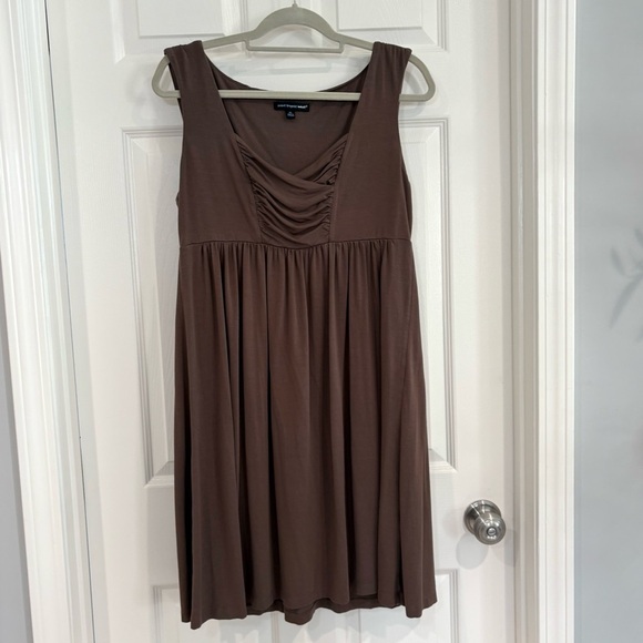 Saint Tropez West Fit& Flare Empire Sleeveless Brown Stretch Knit Tank Dress XL - Picture 3 of 15